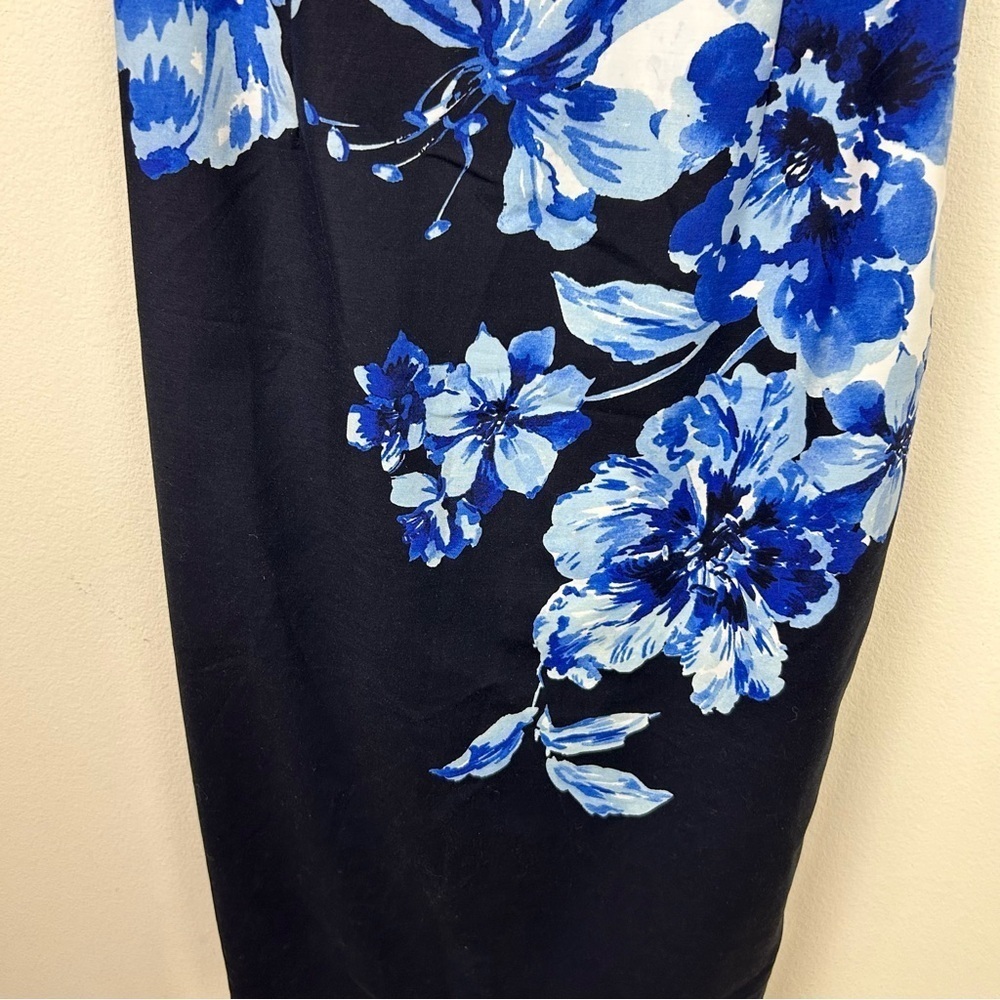 Maeve by Anthropologie Vanda Sheath dress blue floral midi style size: 2 - Picture 7 of 15